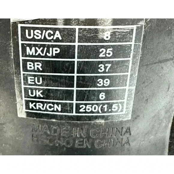 Forever 21 Faux Black Leather Back Lace Up Block High Heel Ankle Boots Size 8 - Picture 6 of 9